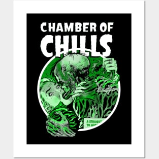 Chamber of Chills Horror Scary Comic Book Halloween Pop Culture Design Posters and Art